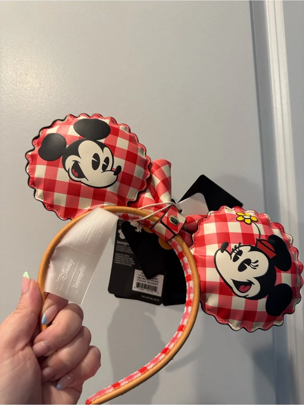 NWT! Loungefly Disney Mickey Mouse and Friends Picnic Ears Headband Scented